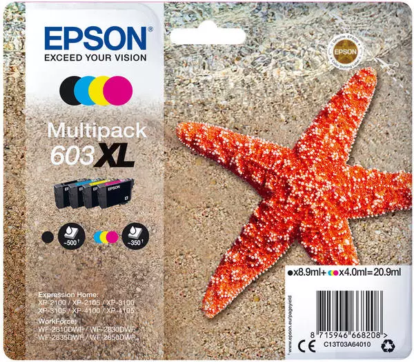 Epson 603XL Multipack 4-farbig (C13T03A64010)