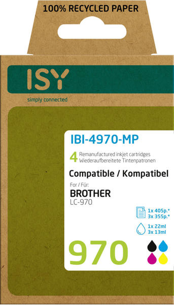 ISY IBI-4970-MP ersetzt Brother LC-970 4er Pack