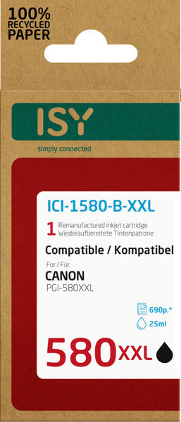 ISY ICI-1580-B-XXL ersetzt Canon PGI-580XXL schwarz