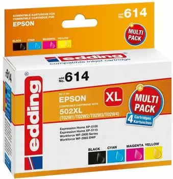 edding EDD-614 ersetzt Epson 502XL 4er Pack