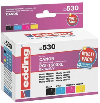 edding EDD-530 ersetzt Canon PGI-1500XL 4er Pack