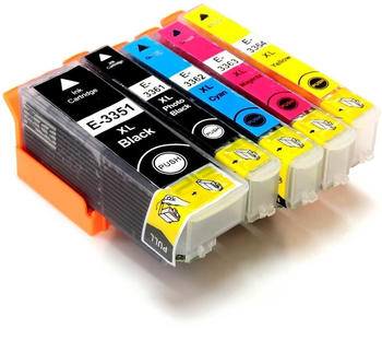 D&C ersetzt 5er Set Epson Orange, T3357, 33XL, C13T33574010 Druckerpatronen Tinte