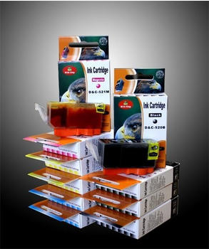 D&C ersetzt 10er Set Canon CLI-521, PGI-520 Druckerpatronen Tinte alle Farben