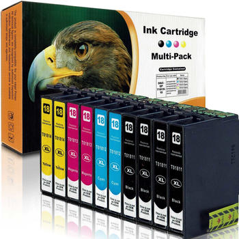 D&C ersetzt 10er Set Epson Gänseblümchen, T1816, 18XL, C13T18164010 Druckerpatronen Tinte alle Farben