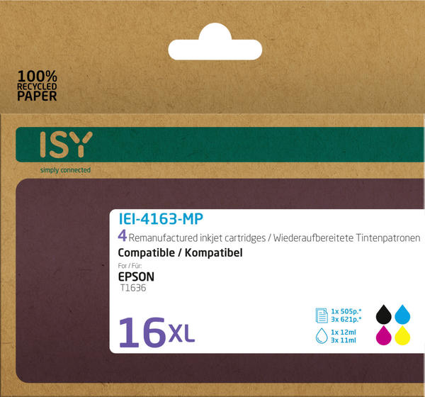 ISY IEI-4163-MP ersetzt Epson 16XL 4er Pack