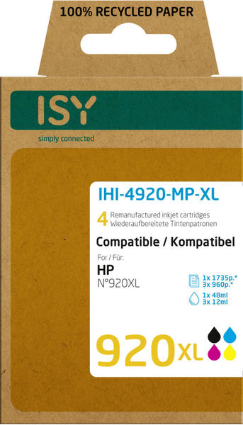 ISY IHI-4920-MP-XL ersetzt HP 920XL 4er Pack