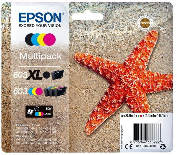 Epson 603XL/603 Multipack 4-farbig (C13T03A94010)