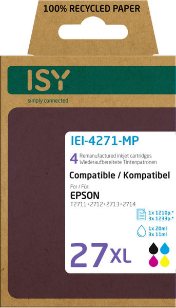 ISY IEI-4271-MP ersetzt Epson 27XL 4er Pack