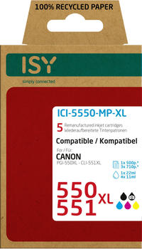 ISY ICI-5550-MP-XL ersetzt Canon PGI-550XL/CLI-551XL 5er Pack