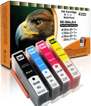 D&C ersetzt 4 Patronen HP-364 HQ 364 Hp Tintenpatronen für Photosmart Drucker