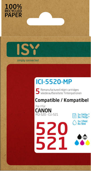 ISY ICI-5520-MP ersetzt Canon PGI-520/CLI-521 5er Pack