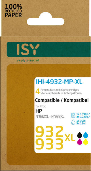 ISY IHI-4932-MP-XL ersetzt HP 932XL/933XL 4er Pack
