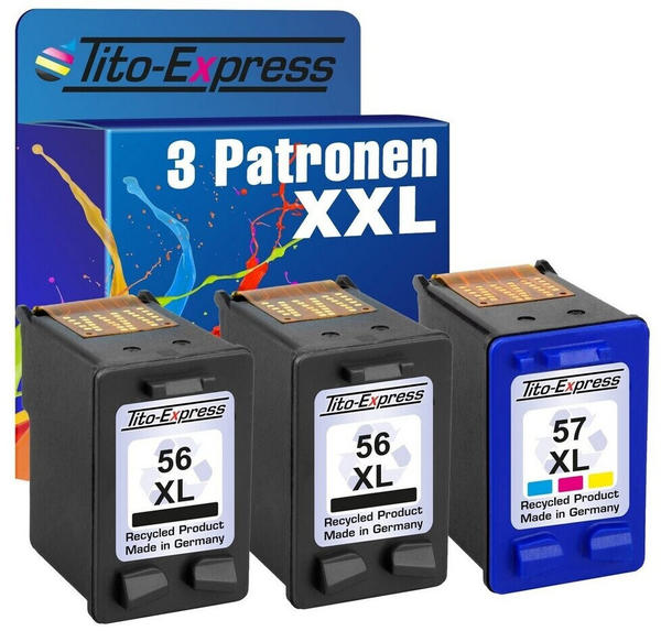 Tito-Express ersetzt HP 56XL/57XL color + 2x schwarz