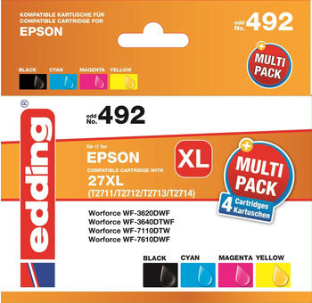 edding EDD-492 ersetzt Epson 27XL 4er Pack