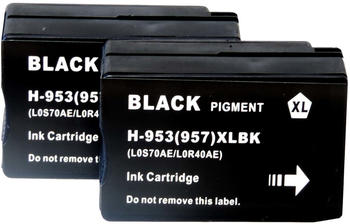 D&C ersetzt 2x HP 953XL, L0S70AE BK Black Multipack schwarze Druckerpatronen je 2.000 Seiten