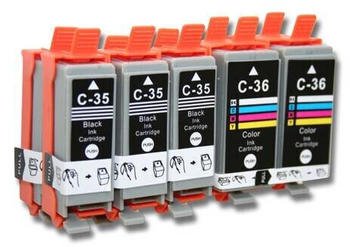 vhbw ersetzt Canon PGI-35BK/CLI-36 10er Pack