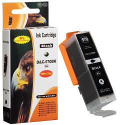 D&C ersetzt Canon PGI-570 XL, 0318C001 PGBK Schwarz Black pigmentiert Druckerpatrone für 500 Seiten