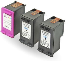 Gigao ersetzt 3er Set HP C2P05AE / 62XL BK + C2P07AE / 62XL C Druckerpatronen ersetzt 2x Black + 1x alle Farben
