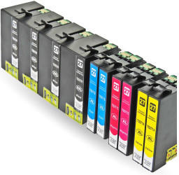 D&C ersetzt 10er Set Epson Wecker, T2715, 27XXL, C13T27154010 Druckerpatronen Tinte alle Farben