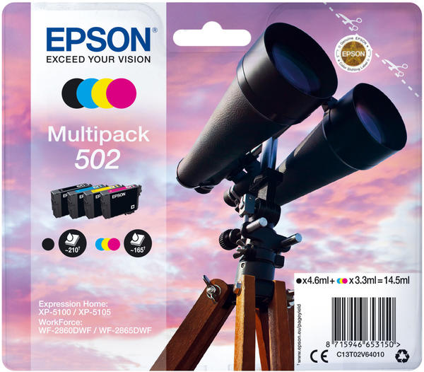 Epson 502 Multipack 4-farbig (C13T02V64010)