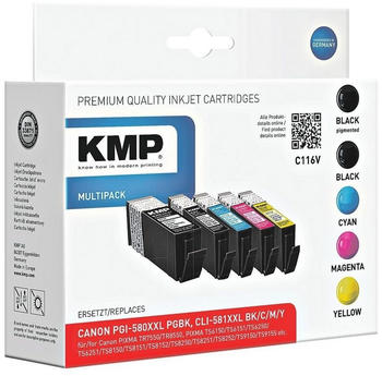KMP C116V ersetzt Canon PGI-580PGBK/CLI-581 4er-Pack