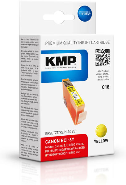 KMP C18 ersetzt Canon BCI-6Y gelb (0958,0009)