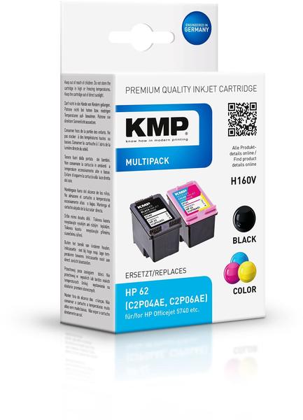 KMP H160V ersetzt HP 62 schwarz + color
