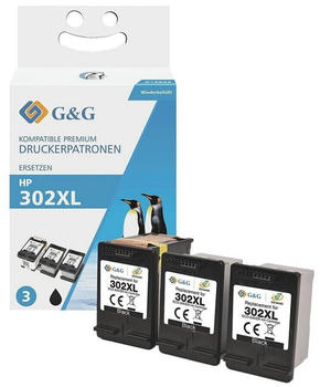 G&G Printing G&G ersetzt HP 302XL schwarz 3er Pack