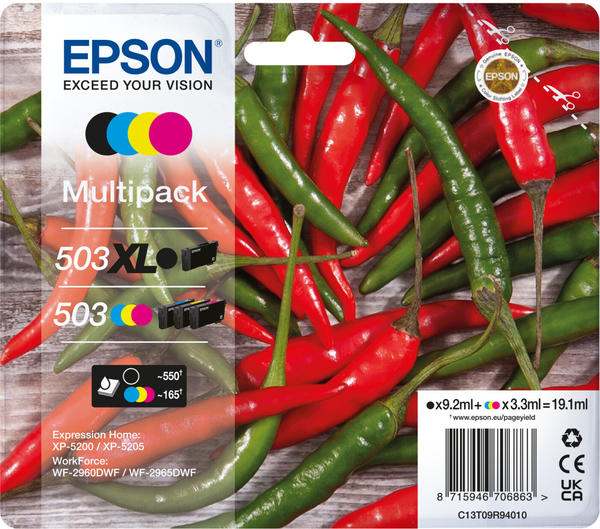 Epson 503XL schwarz / 503 Multipack 4-farbig
