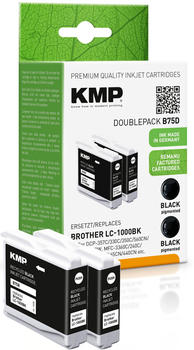 KMP B75B ersetzt Brother LC-1000BK Doppelpack schwarz