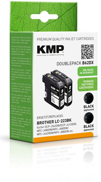 KMP B62DX ersetzt Brother LC-223BK schwarz Doppelpack