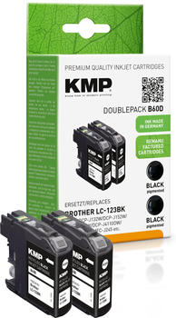 KMP B60D ersetzt Brother LC-123BK Doppelpack schwarz