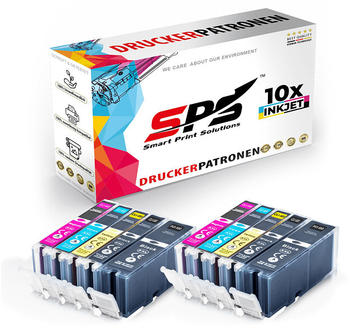 SPS Smart Print Solutions SPS S-4966 Tintenpatrone Schwarz Cyan Magenta Gelb (PGI-550 CLI-551 XL / Pixma MG6350)
