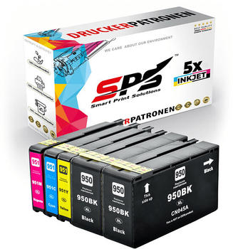 SPS S-13238 Tintenpatrone Schwarz Cyan Magenta Gelb (950XL 951XL / Officejet Pro 8620)