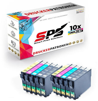 SPS Smart Print Solutions SPS 10er Multipack kompatibel für Epson Stylus DX7400 (C11C689301) T0711 T0712 T0713 T0714