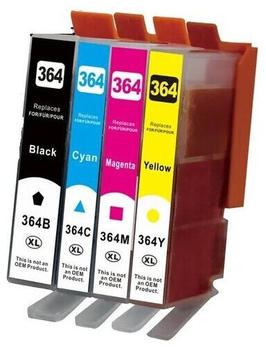 Ti-Sa 4x MIT CHIP Premium Refill Tintenpatronen für HP 364 XL (4060035014447)
