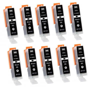 Ti-Sa 10x Druckerpatronen kompatibelfür Canon PGI580 Black XXL PIXMA TR8550