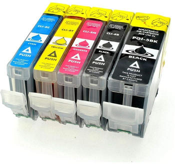 Inbusco 9x Druckerpatronen PGI-5/CLI-8 fur Canon-Drucker mit CHIP 9x Tinte (Mehrfarbig)