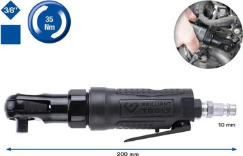 Brilliant-Tools Druckluft-Ratsche 3/8" 35 Nm (BT160602)