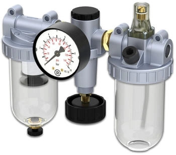 Riegler Wartungseinheit 3-tlg. Standard mit PC-Beh&auml;lter BG 3 G 1/2 halbautomatisch (101067)