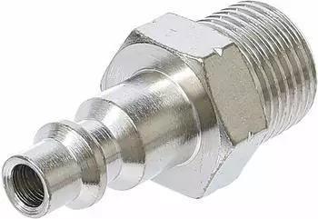 BGS Druckluft-Stecknippel 10 mm (3/8") Au&szlig;engewinde USA / Frankreich (7064)