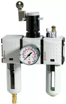 Riegler FUTURA Wartungseinheit 3-teilig, PC, BG 2, G 3/8", 0,5-8 bar (FU 635)
