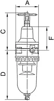Riegler Filterregler &raquo;Standard&laquo; BG 1, G 1/4, PC-Beh&auml;lter, 0,5&ndash;16 bar (578.020 S)