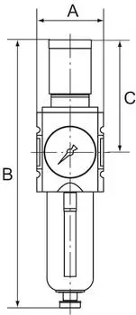 Riegler FUTURA Filterregler PC-Beh&auml;lter, G 1/2", 0,5-10 bar (139504)
