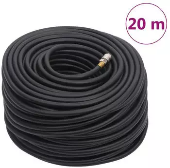 vidaXL Hybrid-Luftschlauch Schwarz 0,6" 20m Gummi und PVC (154497)
