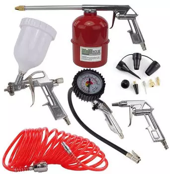 Baumarktplus Druckluft-Set 13-teilig Kompressor-Zubeh&ouml;r Spiralschlauch (41483)
