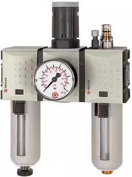 Riegler FUTURA Wartungseinheit 3-teilig, Polycarbonatbeh&auml;lter, G 1/4", 0,1-1bar (FU 621-1)
