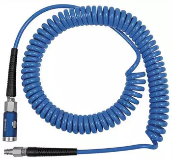 Riegler Spiralschlauch PU blau 12x8mm 10m mit Sicherheitskupplung NW7,4 (158197)
