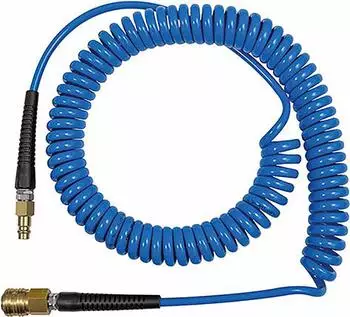 Riegler Spiralschlauch PU blau 12x8mm, 7,5m, Kupplung u. Stecker NW7,2 (158184)