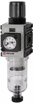 Riegler FUTURA-mini Filterregler PC-B., Kompaktmanometer, G 1/4, 0,5-10 bar (FUM 811-10-KM)